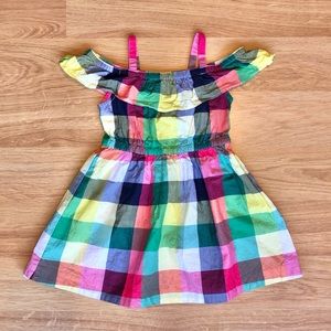 EUC Janie and Jack Baby Girl Colorful Checkered Sundress Dress